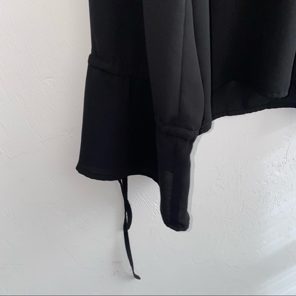 J Crew Black Bell Sleeves Blouse with Pintucks - Picture 5 of 8